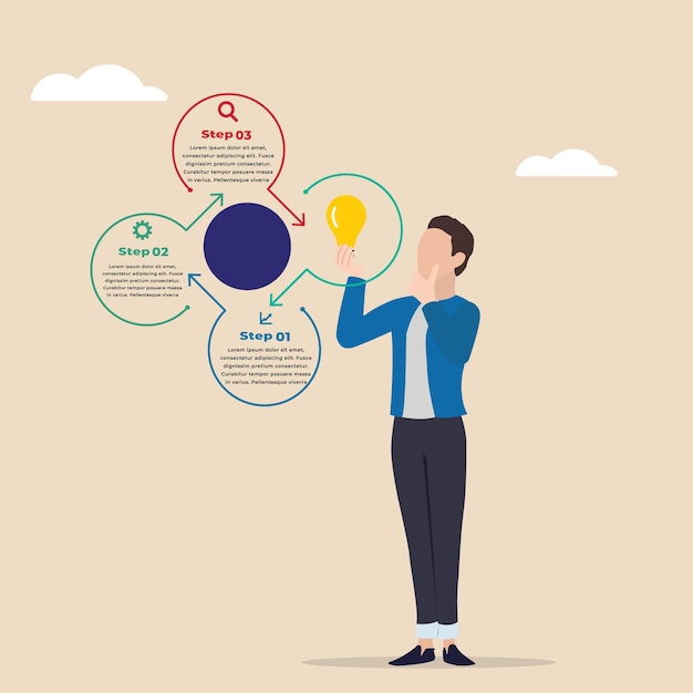 Mujer de negocios presentando una nueva idea con una infografía
