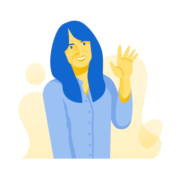 Vector mujer de negocios, sonriente