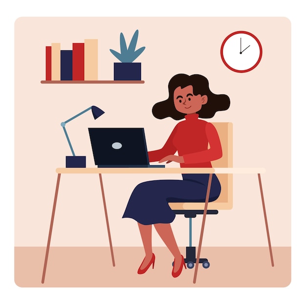 Mujer de negocios trabajando en una computadora portátil