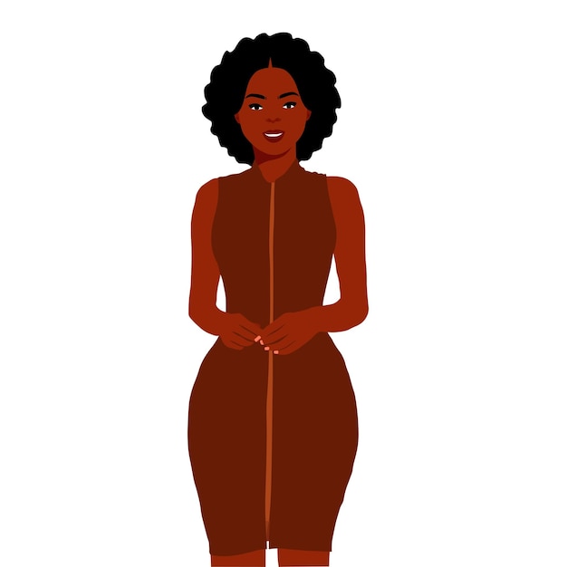 Vector mujer negra afro elegante en el vector de estilo de arte elegante.