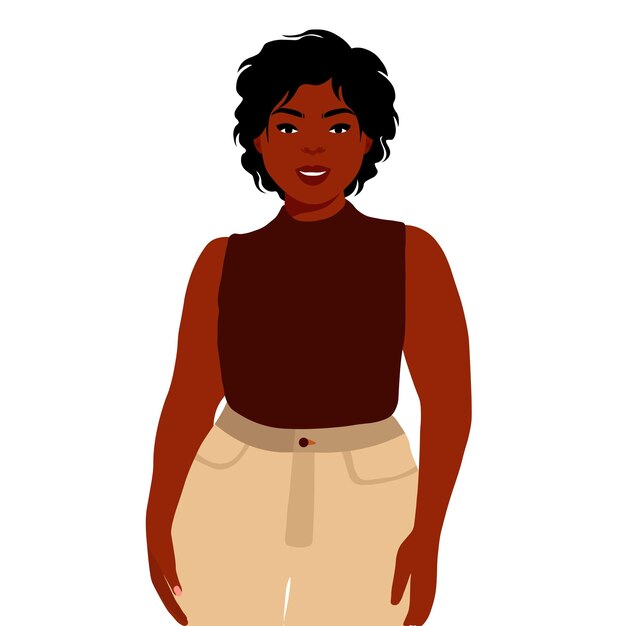 Mujer negra elegante en el vector de estilo de arte elegante