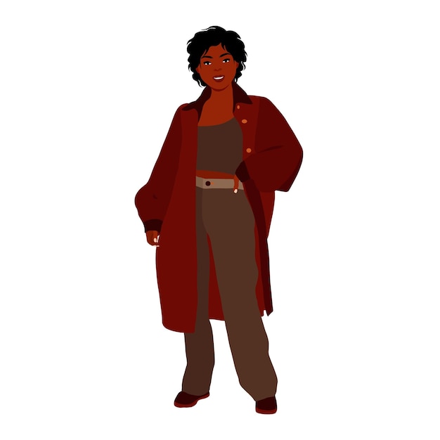 Mujer negra elegante en el vector de estilo de arte elegante