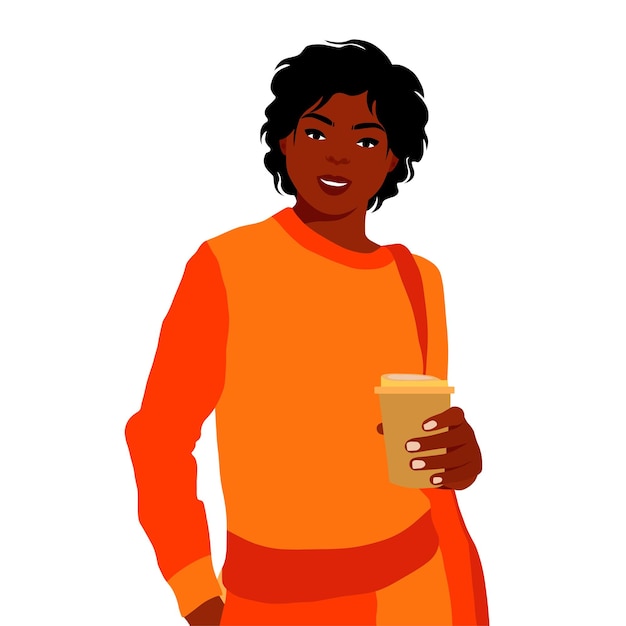 Mujer negra elegante en el vector de estilo de arte elegante