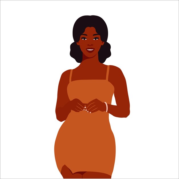 Mujer negra elegante en el vector de estilo de arte elegante