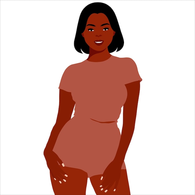 Mujer negra con estilo joven en vector de estilo elegante