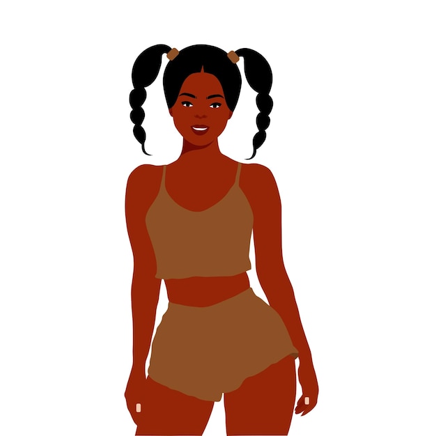 Mujer negra con estilo joven en vector de estilo elegante