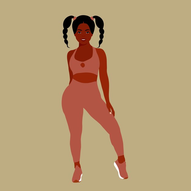 Mujer negra con estilo joven en vector de estilo elegante