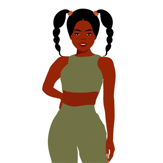 Mujer negra con estilo joven en vector de estilo elegante