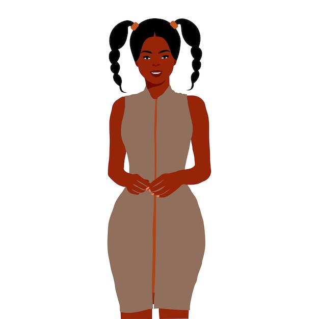 Mujer negra con estilo joven en vector de estilo elegante