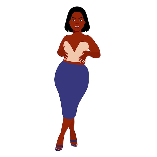 Mujer negra con estilo joven en vector de estilo elegante