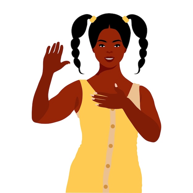 Mujer negra con estilo joven en vector de estilo elegante