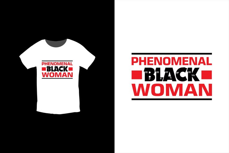 Mujer negra fenomenal. Plantilla de diseño de camiseta del 8 de marzo del día de la mujer