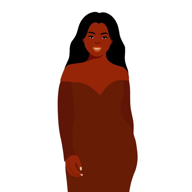 Mujer negra moderna en un elegante vector de estilo artístico