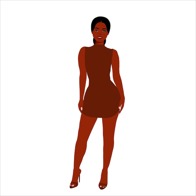 Mujer negra moderna en vector de estilo de arte elegante