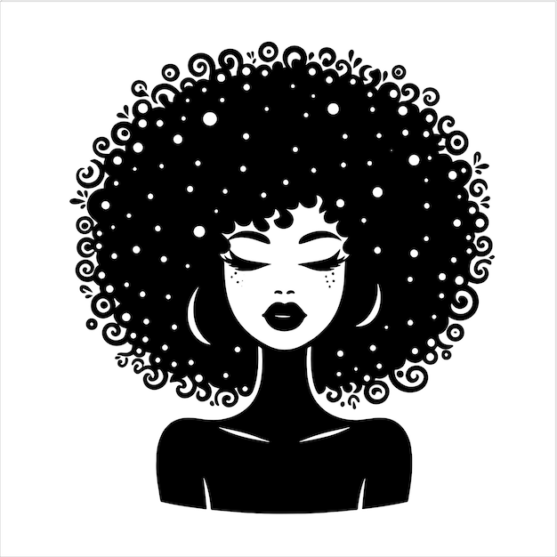 Vector mujer negra svg mujer afro svg chica negra svg afro puffs muy negra educada svg reina negra