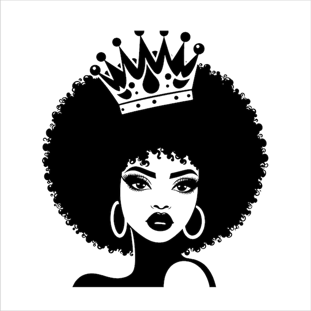 Mujer negra svg mujer afro svg chica negra svg afro puffs muy negra educada svg reina negra