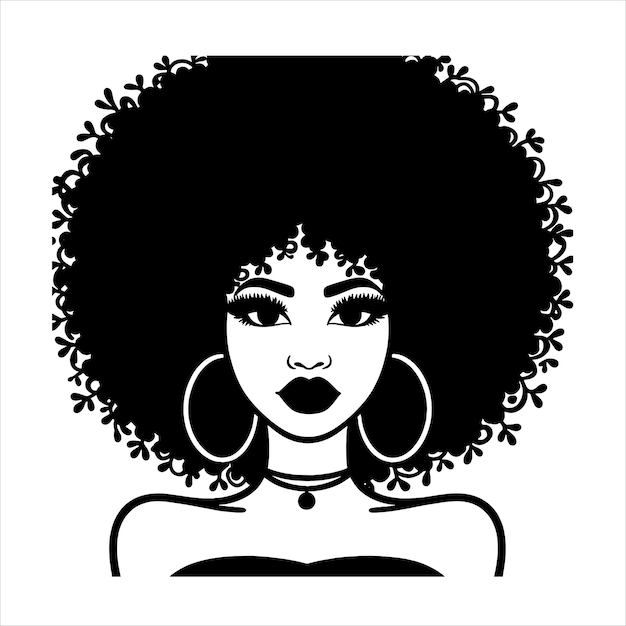 Mujer negra svg mujer afro svg chica negra svg afro puffs muy negra educada svg reina negra