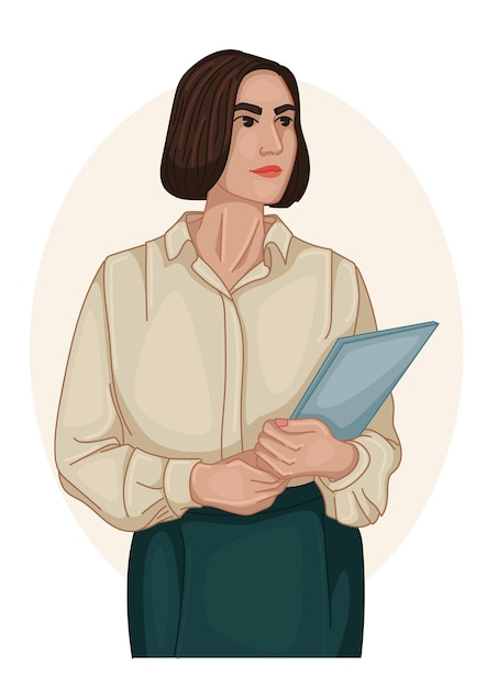 Una mujer de oficina elegante.