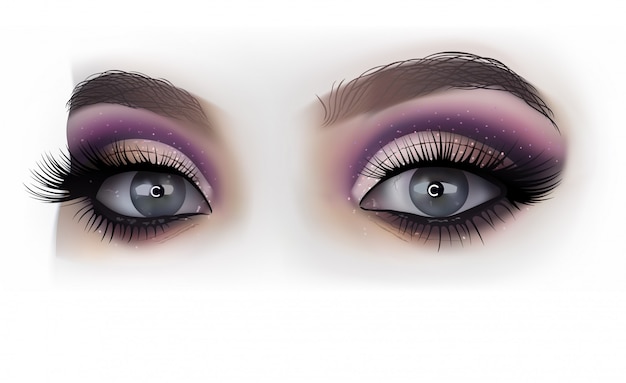 Vector mujer ojos moda maquillaje