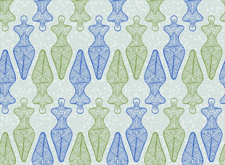 Vector mujer pagana cultura trypillia adorno sin fin vector tradicional ucraniano sencillo