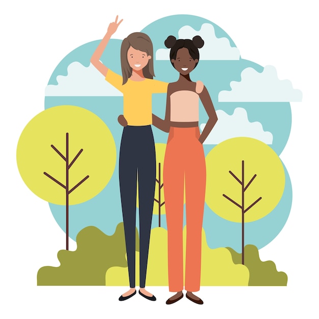 mujer en el paisaje avatar personaje
