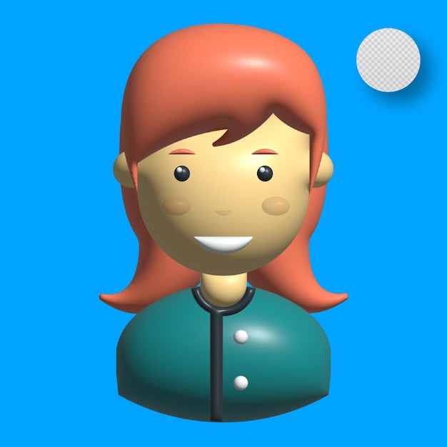 Vector mujer pelirroja de 3d