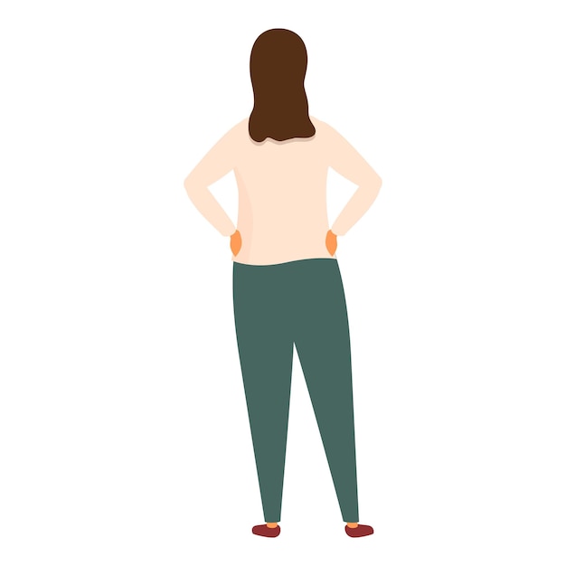 Mujer de pie mirando hacia atrás observando la ilustración de ropa casual