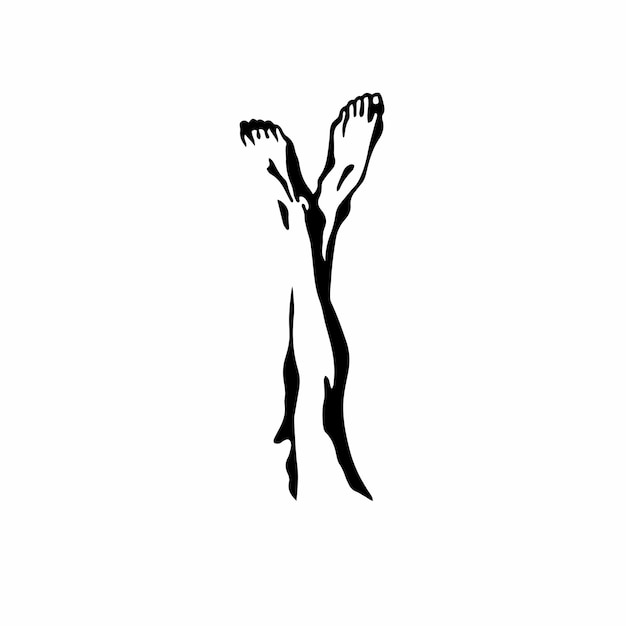 Mujer Piernas Símbolo Logo Tatuaje Plantilla Diseño Ilustración Vector