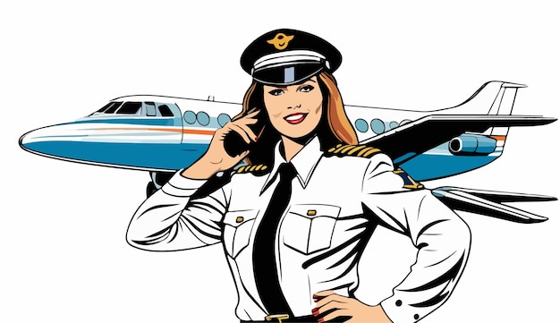 Una mujer piloto de avión