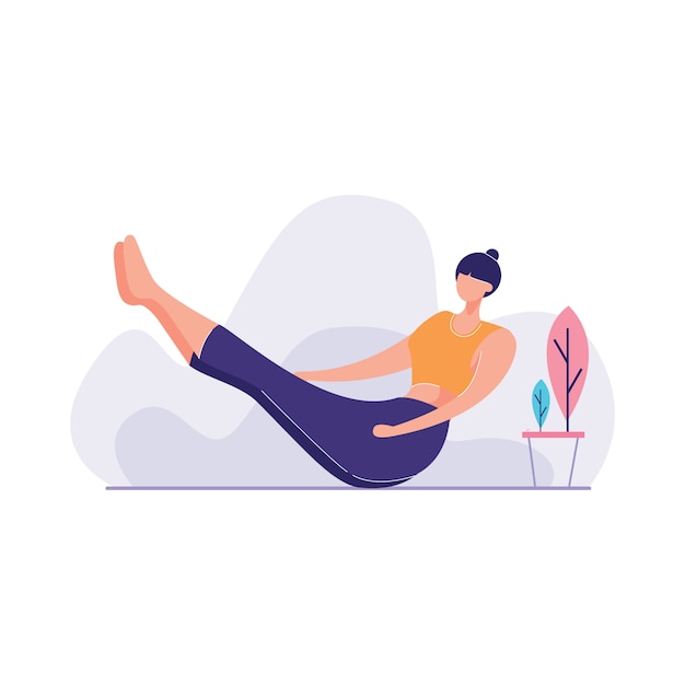 Mujer, posición, yoga, postura