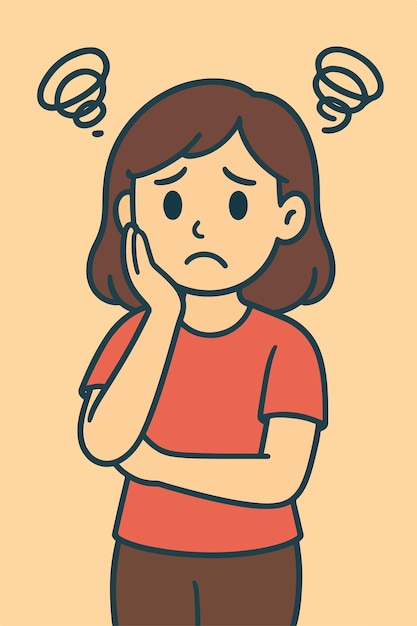 La mujer con la pregunta marca un retrato de pensamiento e incertidumbre