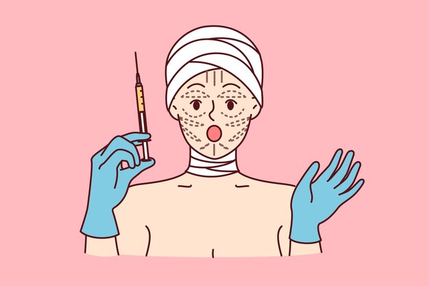Una mujer se prepara para un lifting facial y abre la boca conmocionada por los precios de la cirugía plástica