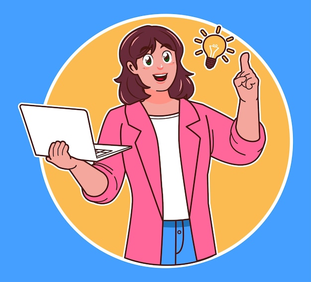 mujer profesional mujer de negocios con laptop presentación de negocios
