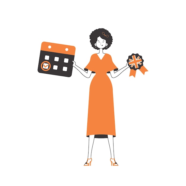 Mujer profesora de inglés el concepto de aprender un idioma extranjero estilo moderno lineal ilustración vectorial aislada