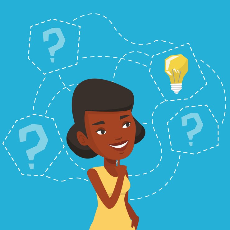 Vector mujer que tiene idea de negocio