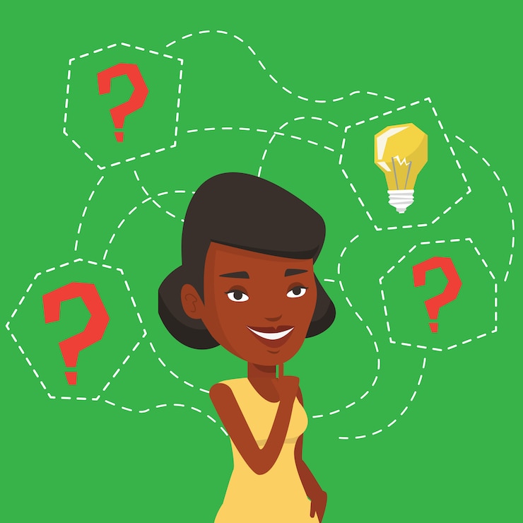 Vector mujer que tiene idea de negocio