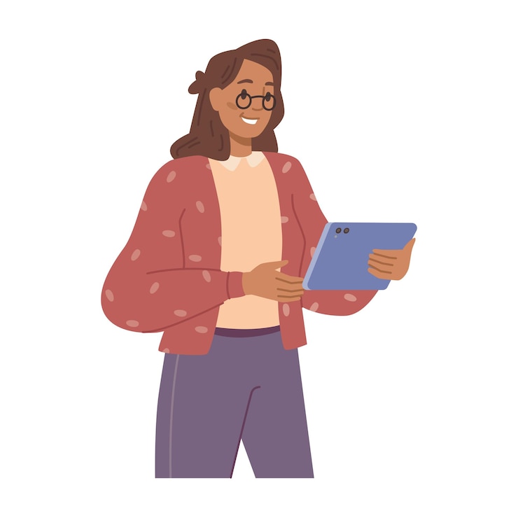 Vector mujer que trabaja en el desarrollo de proyectos empresariales