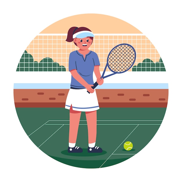 una mujer con una raqueta de tenis en la cancha