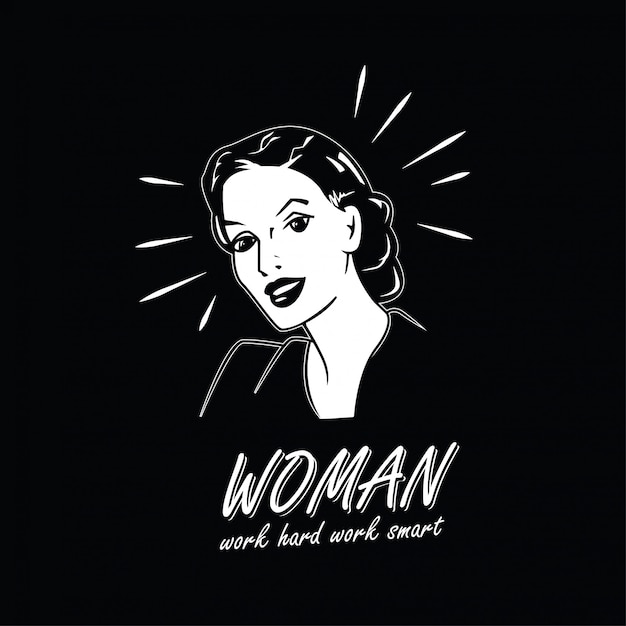 Mujer, retro. Trabajar duro trabajar presupuesto inteligente
