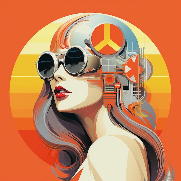 Vector mujer retro