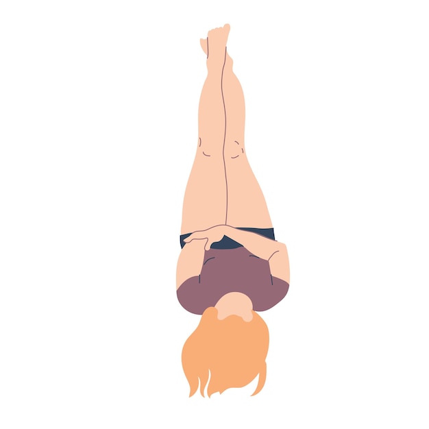 Mujer rubia acostada piernas ilustración vectorial