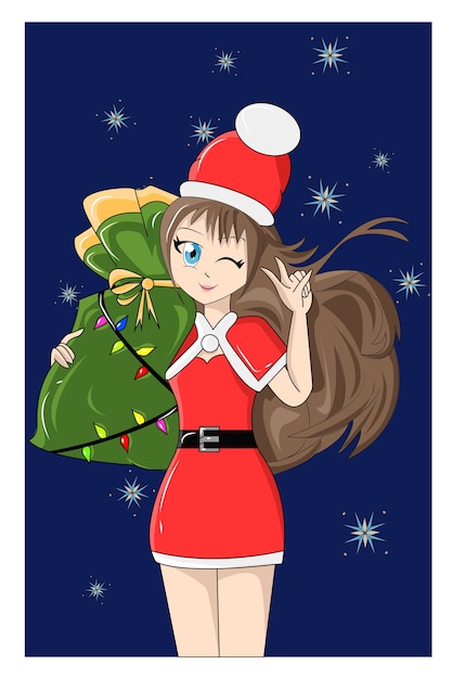 Vector una mujer santa claus