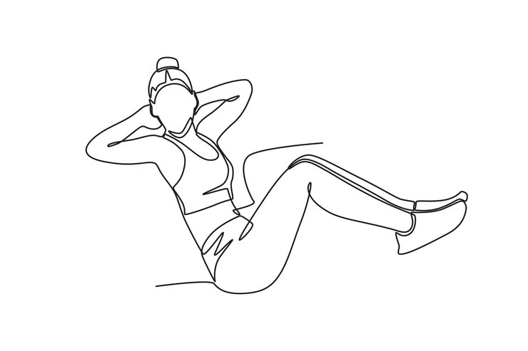 Vector mujer sentada concepto dibujo en línea