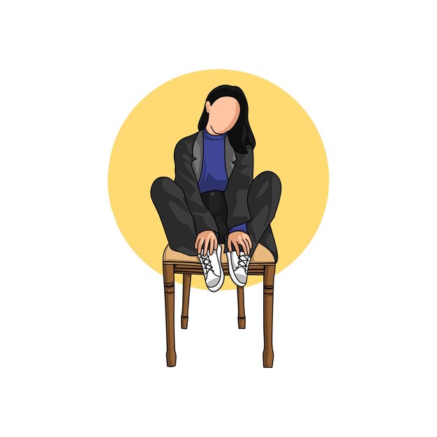 Mujer sentada en una silla