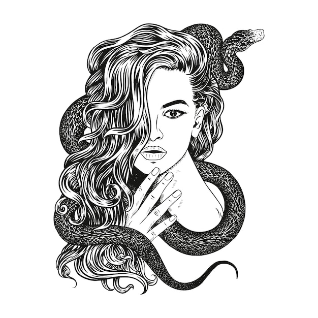 Mujer con una serpiente