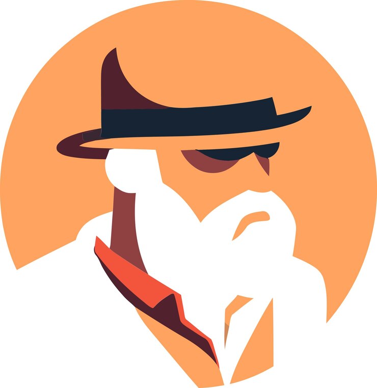 Vector una mujer con un sombrero y un sombrerito se muestra con un sol naranja detrás de ella