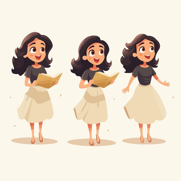 Mujer sosteniendo un folleto en una ilustración vectorial Generación AI