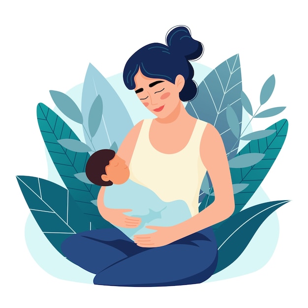 Mujer sostiene a un recién nacido Concepto de maternidad Día de la Madre