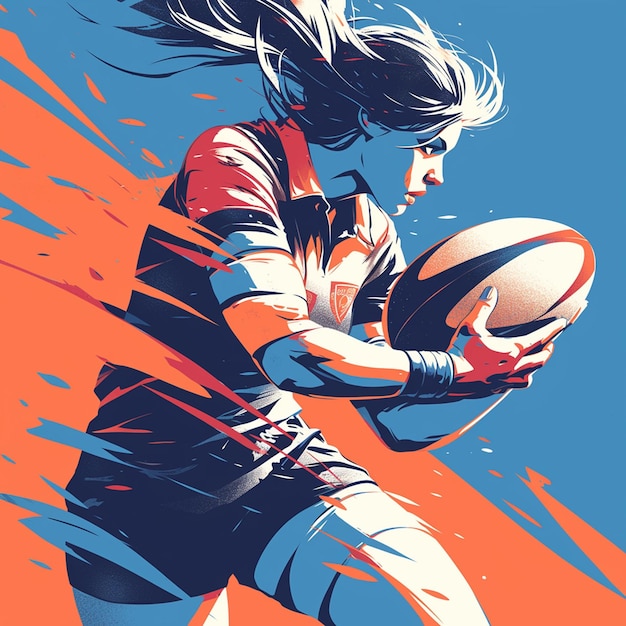Una mujer sudafricana está jugando al rugby