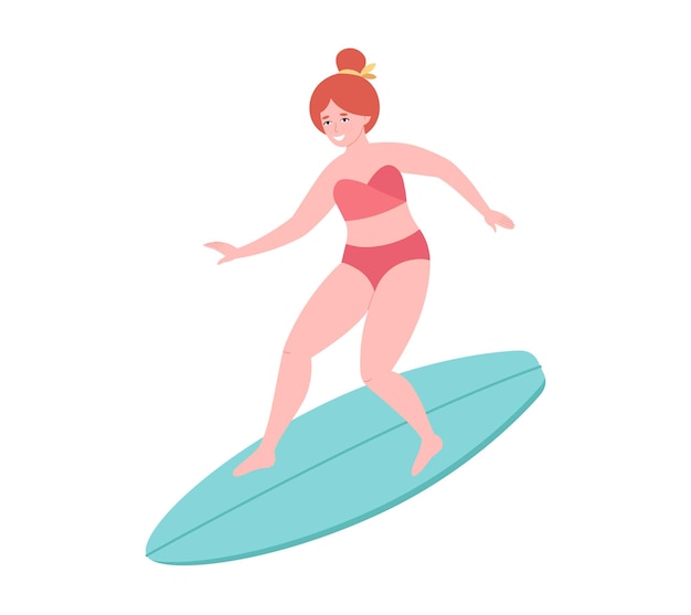 Mujer surfeando en tabla de surf Actividad de verano verano surf Hola verano